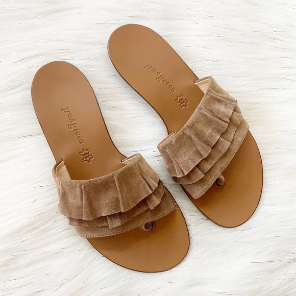 Paul Green Shoes - NEW Paul Green Suede Ruffle Thong Sandals